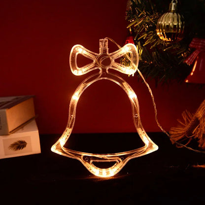 Christmas LED Light Snowflake Santa Deer Hanging Sucker Lamp