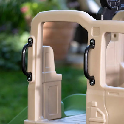 Safari Truck Climber Playset for Kids, Slide, Climbing Wall, Steering Wheel, and Binoculars,