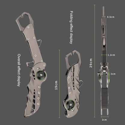 Fishing Line Cutter with Retention Rope Foldable Fish Controller Multifunctional Portable Fish Clamp Fishing Tools Tackle