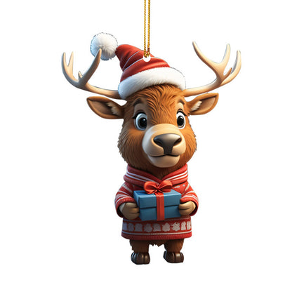 Christmas Cartoon Deer Hanging Ornament Christmas Tree Pendant