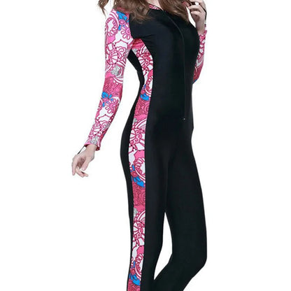 Women Wetsuit Hood Diving Suit Swimwear Full Body   Snorkeling