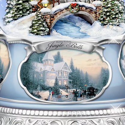 The Bradford Exchange Thomas Kinkade Jingle Bells Christmas Musical Snowglobe