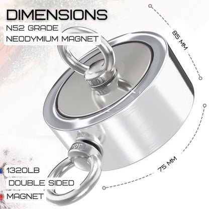 1320LB’s Complete Magnet Fishing Kit | Double Sided Fishing Magnet