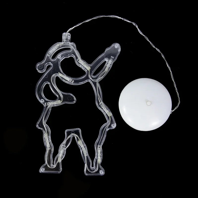 Christmas LED Light Snowflake Santa Deer Hanging Sucker Lamp