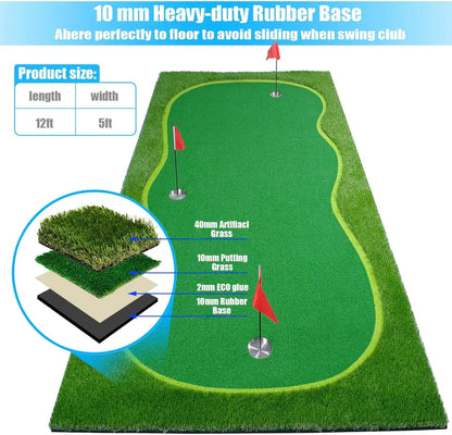 Green/Mat-Golf Training Mat- Professional Golf Practice Mat