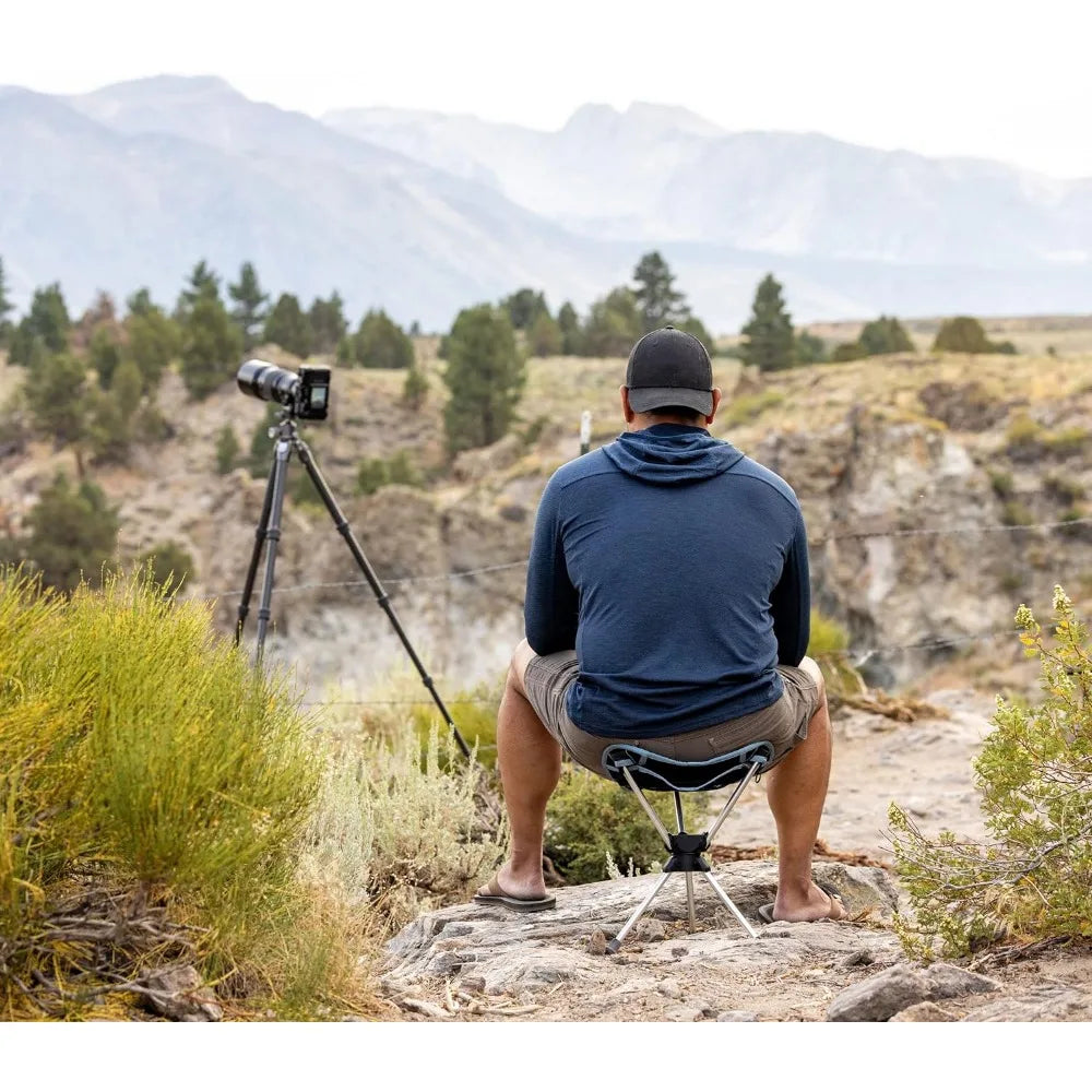 Compass 360° Stool Compact Portable Swivel Stool | Lightweight, Rotating, Foldable | Outdoor Travel Gear Camping, Camping stool