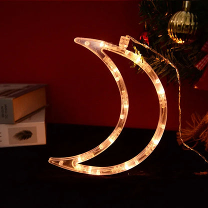 Christmas LED Light Snowflake Santa Deer Hanging Sucker Lamp
