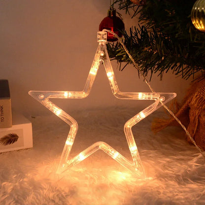 Christmas LED Light Snowflake Santa Deer Hanging Sucker Lamp