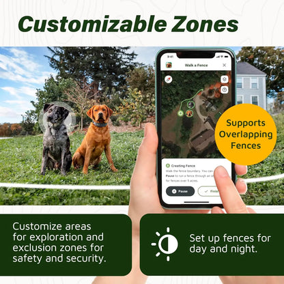 GPS Dog Fence, App Based Wireless Dog Fence Collar, Waterproof, Accurate & Reliable GPS Dog Fence