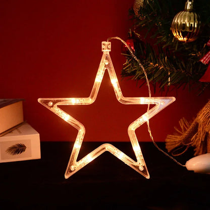 Christmas LED Light Snowflake Santa Deer Hanging Sucker Lamp