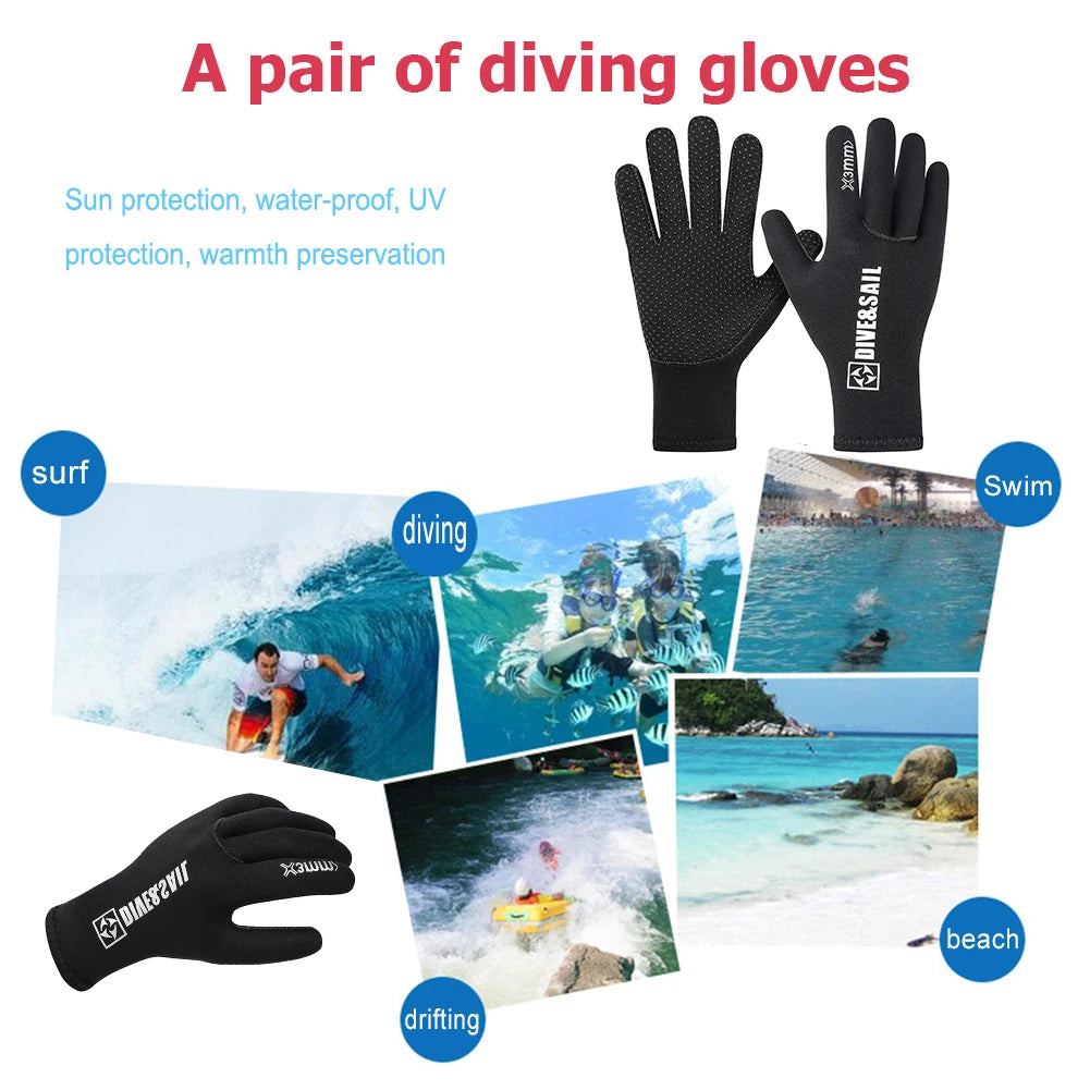 1pairs 3mm 5mm Neoprene Diving GlovesWear Resistant Underwater Swimming Gloves Snorkeling Gear