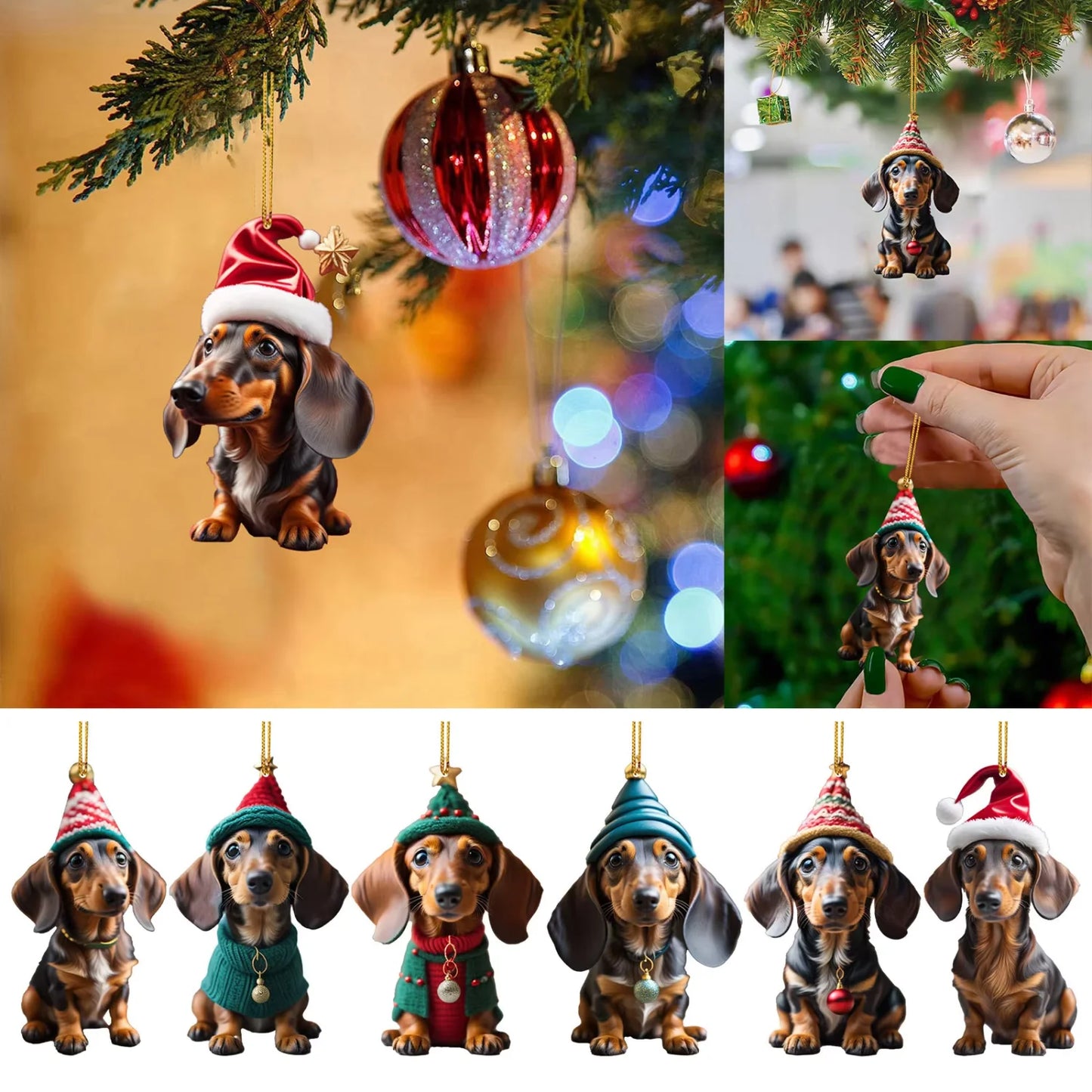 Christmas Tree Decoration Car Interior Dog