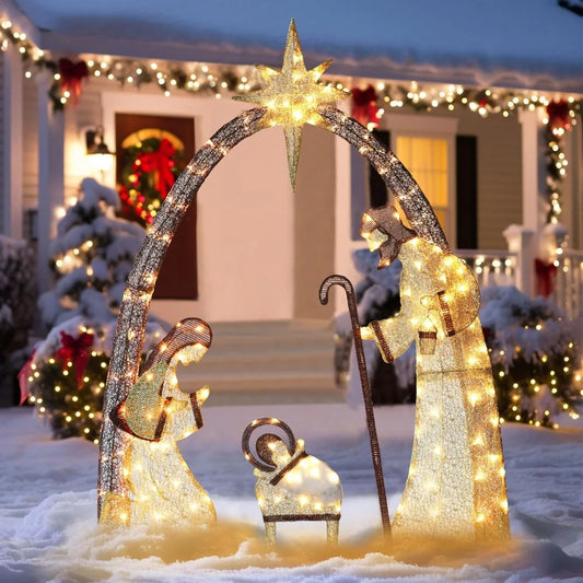 Outdoor Christmas Decorations Lighted Outdoor Nativity Set