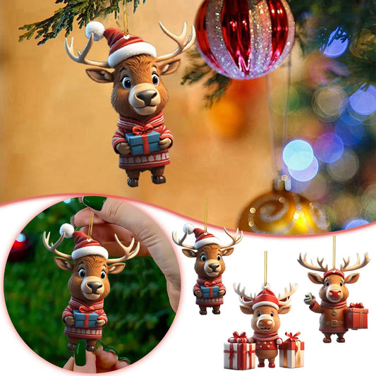 Christmas Cartoon Deer Hanging Ornament Christmas Tree Pendant