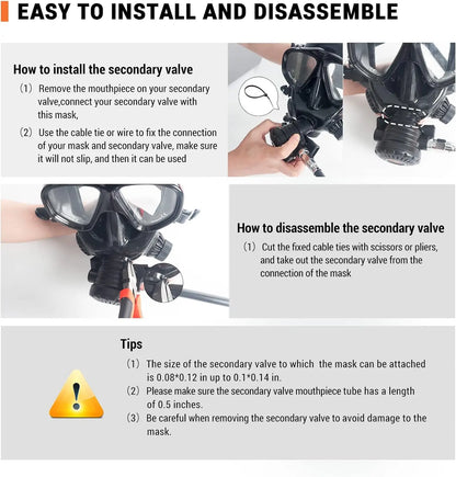 Full Face Dive Mask Support Diving Snorkeling, Full Face Snorkel Mask