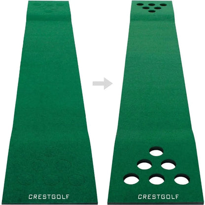 Golf Pong Mat Game Set Green Mat,Golf Putting Mat with 2 Putters, 6 Golf Balls,