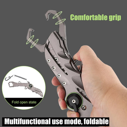 Fishing Line Cutter with Retention Rope Foldable Fish Controller Multifunctional Portable Fish Clamp Fishing Tools Tackle