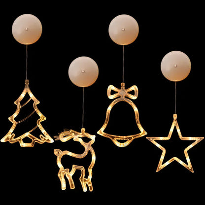 Christmas LED Light Snowflake Santa Deer Hanging Sucker Lamp