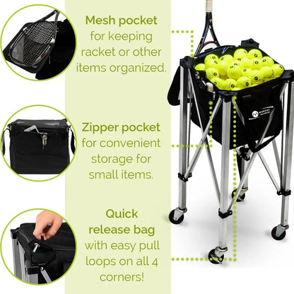Heavy-Duty Pro Tennis Ball Cart 2.0, Holds 165 Tennis Balls