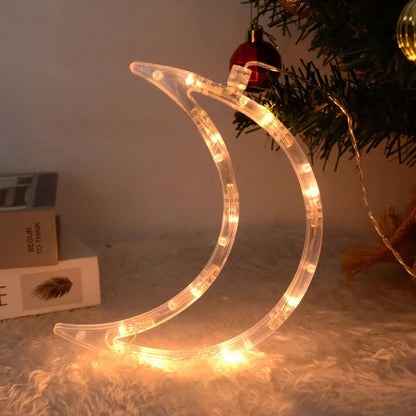Christmas LED Light Snowflake Santa Deer Hanging Sucker Lamp