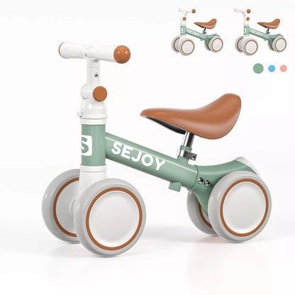SEJOY Baby Balance Bike 4 Wheels Toddler Walker Bicycle