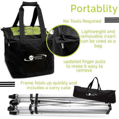 Heavy-Duty Pro Tennis Ball Cart 2.0, Holds 165 Tennis Balls