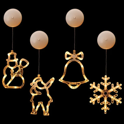 Christmas LED Light Snowflake Santa Deer Hanging Sucker Lamp