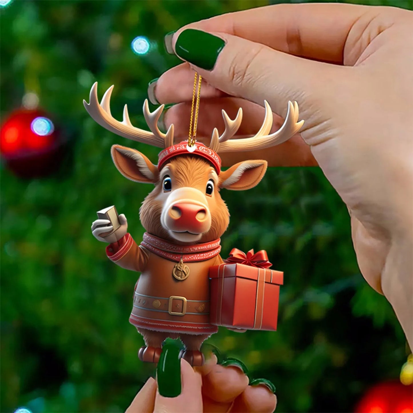 Christmas Cartoon Deer Hanging Ornament Christmas Tree Pendant
