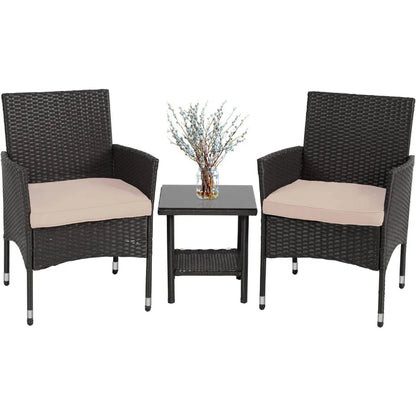 Patio Furniture Set Outdoor, Furniture Wicker Bistro Rattan Chair