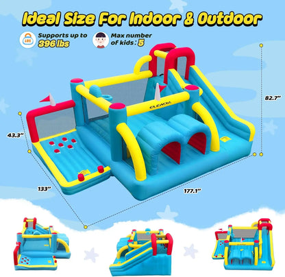 7 in 1 Big Inflatable Bounce House, 15x12’XL Golf Inflatable Bouncer