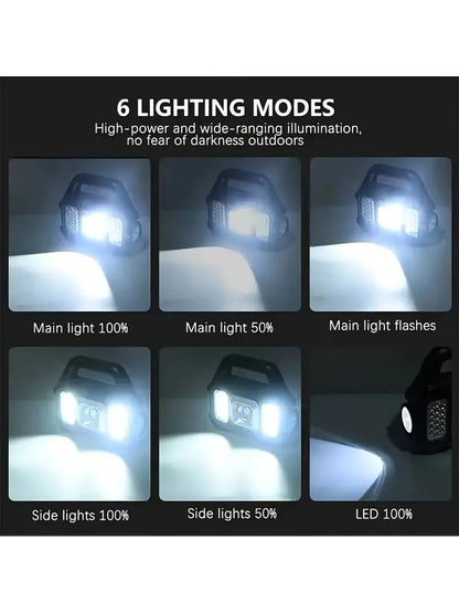 1pc Rechargeable Solar Powered Portable Camping Lantern With Handheld Flashlight & Side Light, Ideal For Outdoor Camping, Hiking