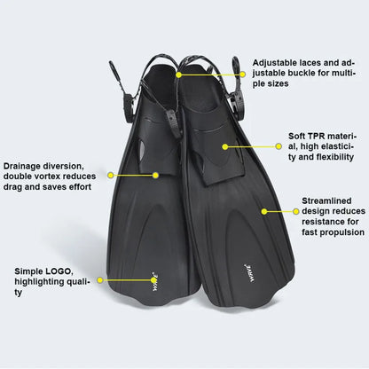 Adjustable Short Adult Snorkel Foot Swimming Flippers
