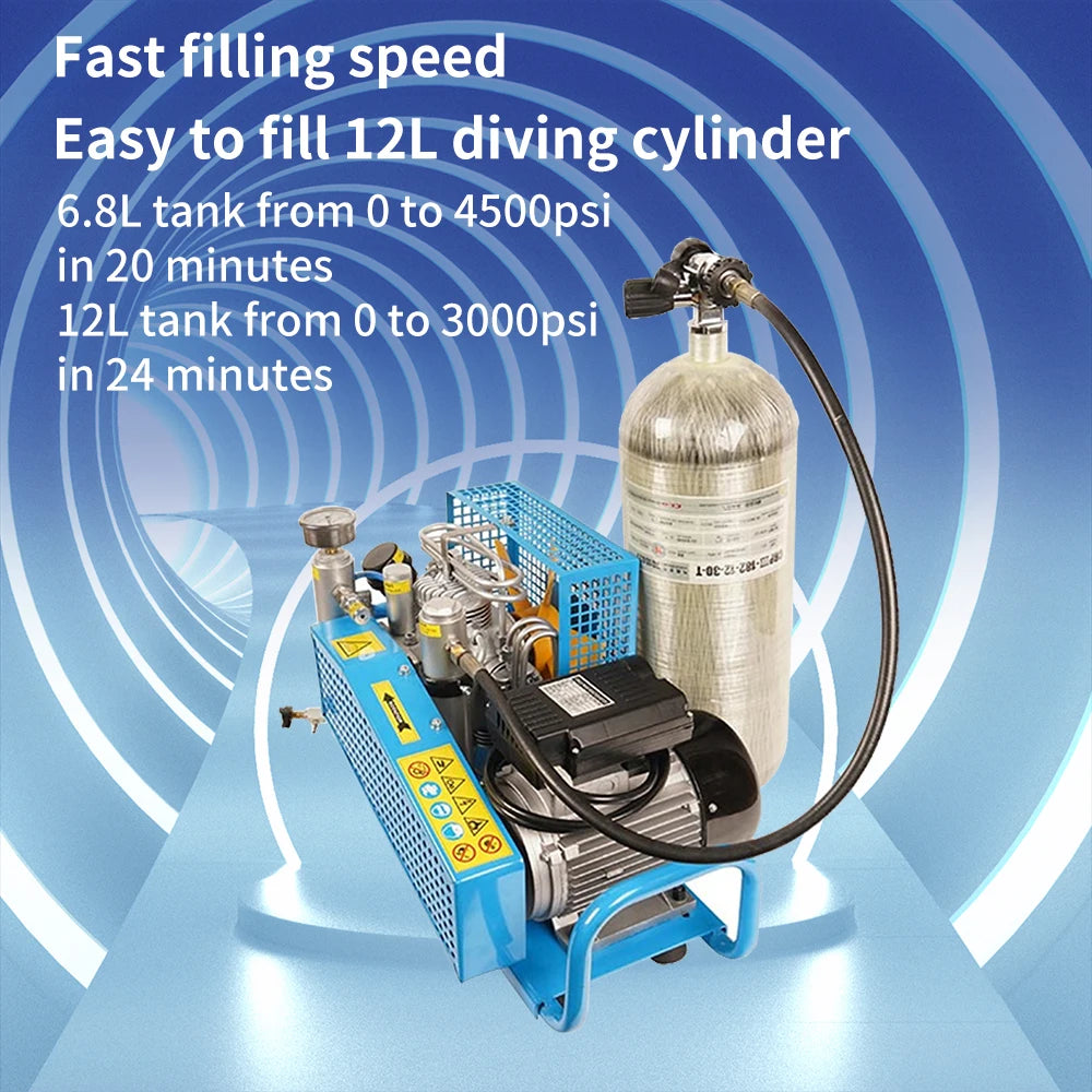 TUXING TXESB041 4500PSI 300Bar 100L/min Diving PCP Air Compressor High Pressure
