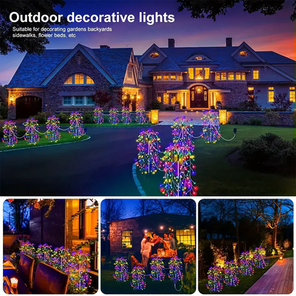4Pack 680LED Christmas Solar Firecracker Fireworks Lights Outdoor Yard