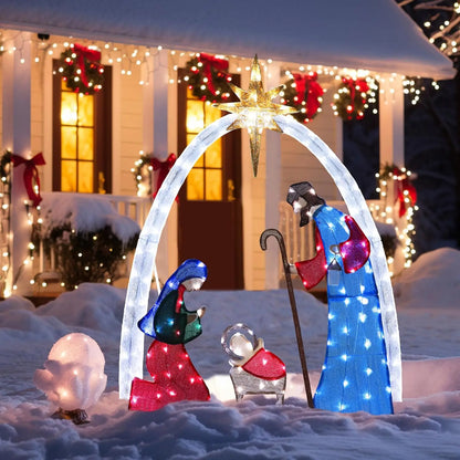 Outdoor Christmas Decorations Lighted Outdoor Nativity Set