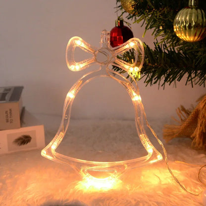 Christmas LED Light Snowflake Santa Deer Hanging Sucker Lamp