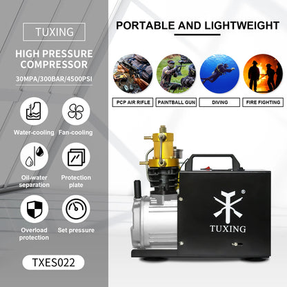 300Bar 1800W PCP Air Compressor 4500PSI Electric High Pressure