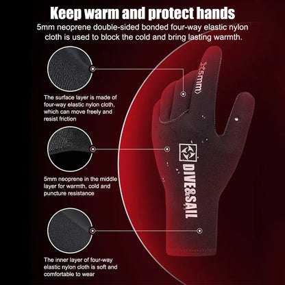 1pairs 3mm 5mm Neoprene Diving GlovesWear Resistant Underwater Swimming Gloves Snorkeling Gear