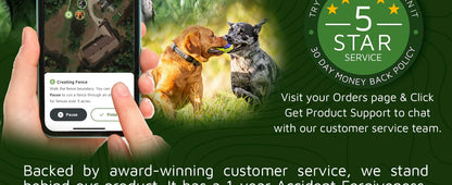 GPS Dog Fence, App Based Wireless Dog Fence Collar, Waterproof, Accurate & Reliable GPS Dog Fence