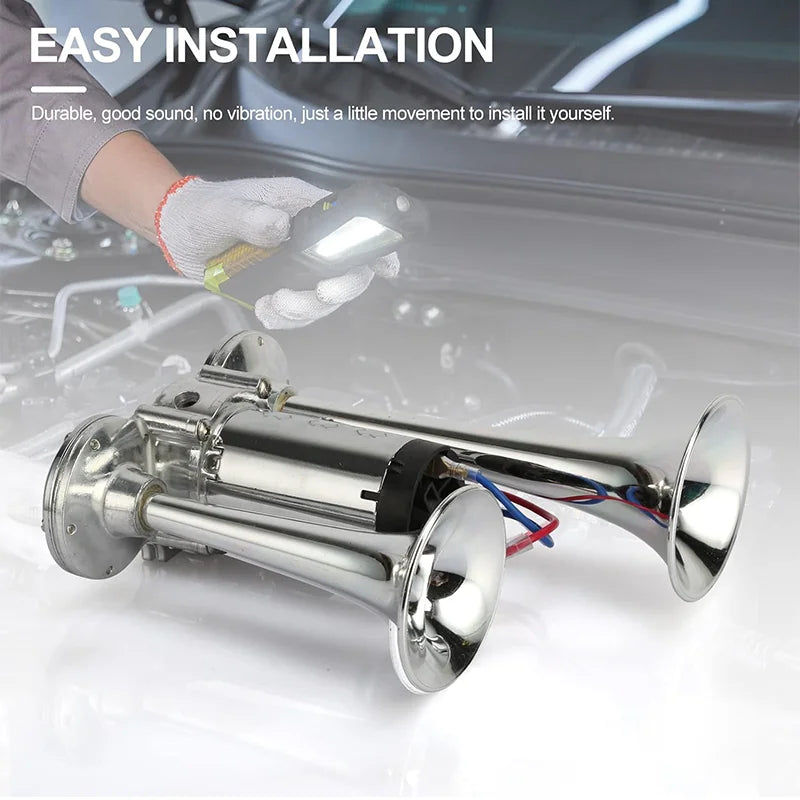 AAZRZRZ 12V Boat air horn, 600DB double horn Super loud