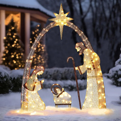 Outdoor Christmas Decorations Lighted Outdoor Nativity Set