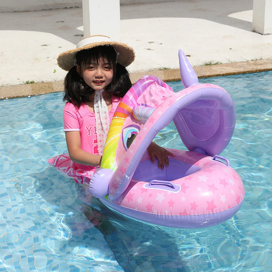 1/4pcs Baby Inflatable Swimming Rings Seat Floating Sunshade