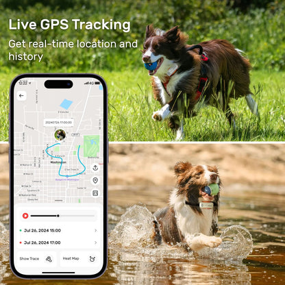 GPS Tracker for Dogs Waterproof Pet Location Smart Activity Tracker
