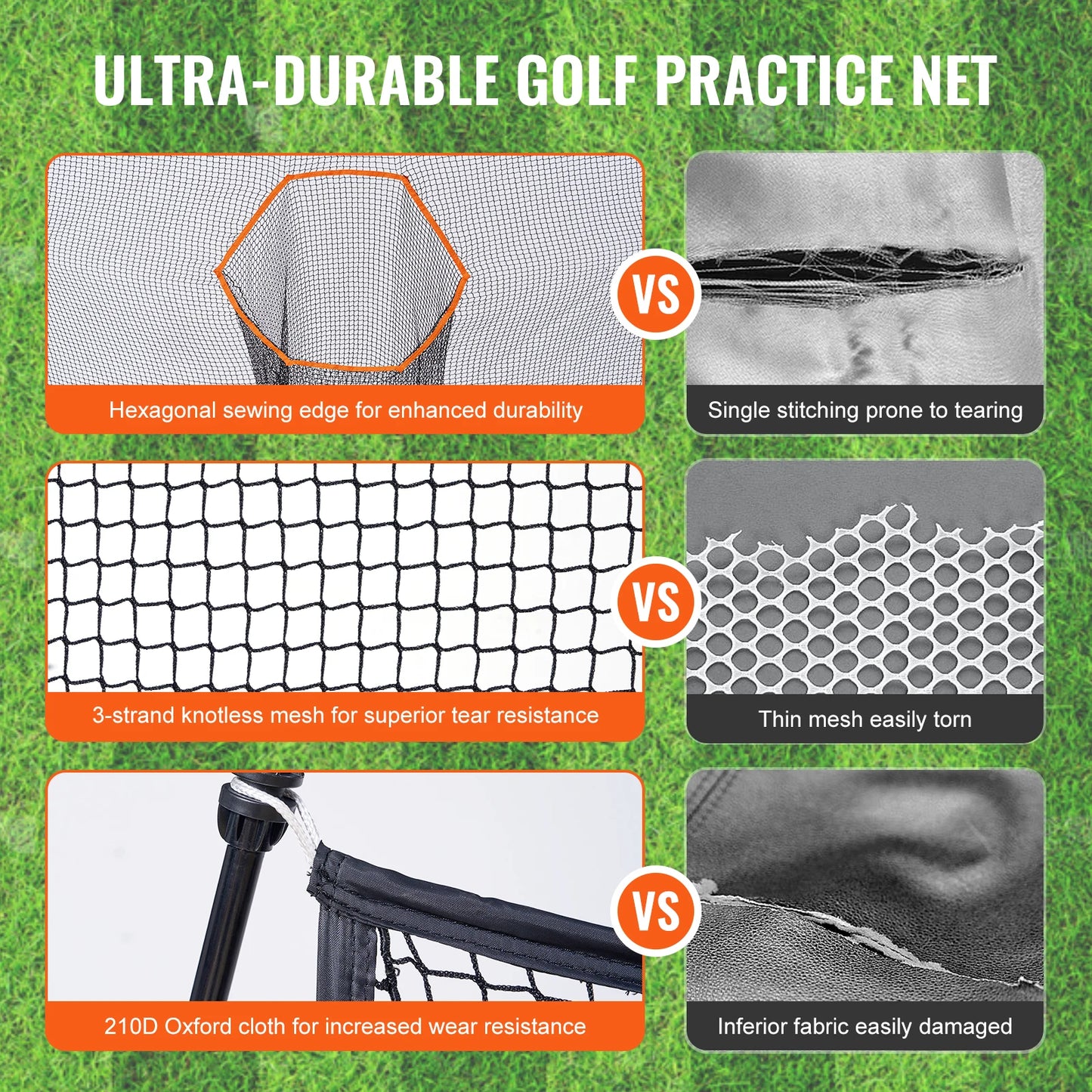 Golf Practice Hitting Net, Huge 10.8x7ft Golf Net,