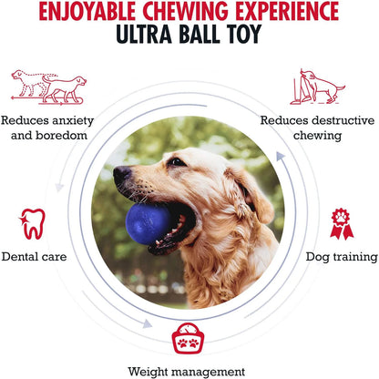 SuperChewy Tough Dog Ball Toy Strong Natural Rubber Great Fetch Toy