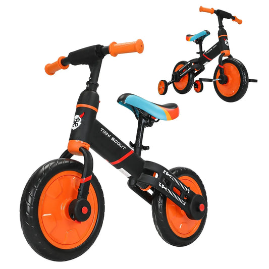 Tiny Scout Balance Bike 3 4 5 Years , 4-in-1 with Optional Support Wheels