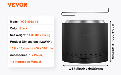 VEVOR Smokeless Fire Pit Stove Bonfire Wood Burning Fireplaces with